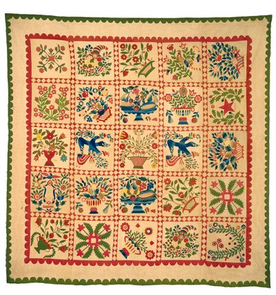 Baltimore Album Quilt, ca. 1840er von American School